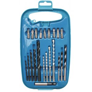 sada vrtáků (kov, kámen, dřevo) a bitů 1/4", 22 ks =newE-07054