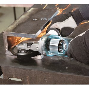 Aku úhlová bruska s plochu hlavou 125mm Li-ion XGT 40v, Makpac - Bezuhlíkový motor