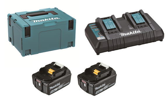 Makita 197629-2 sada Li-ion LXT 18V 2ksBL1850B+1ksDvojnabíječkaDC18RD+1ksMakpac