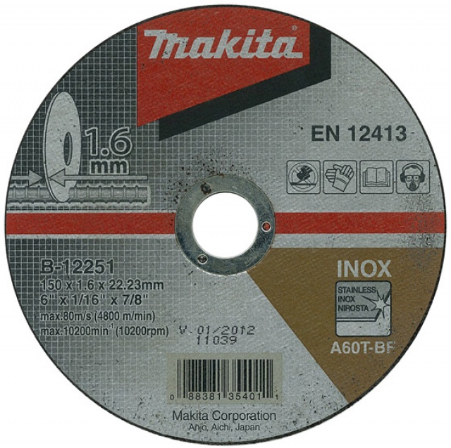 Makita řezný kotouč 150x1.6x22.23 nerez