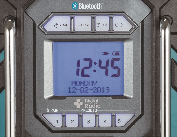 Makita Aku rádio s nabíječkou, DAB, Bluetooth, Li-ion CXT 10,8/12V,LXT14,4/18V Z