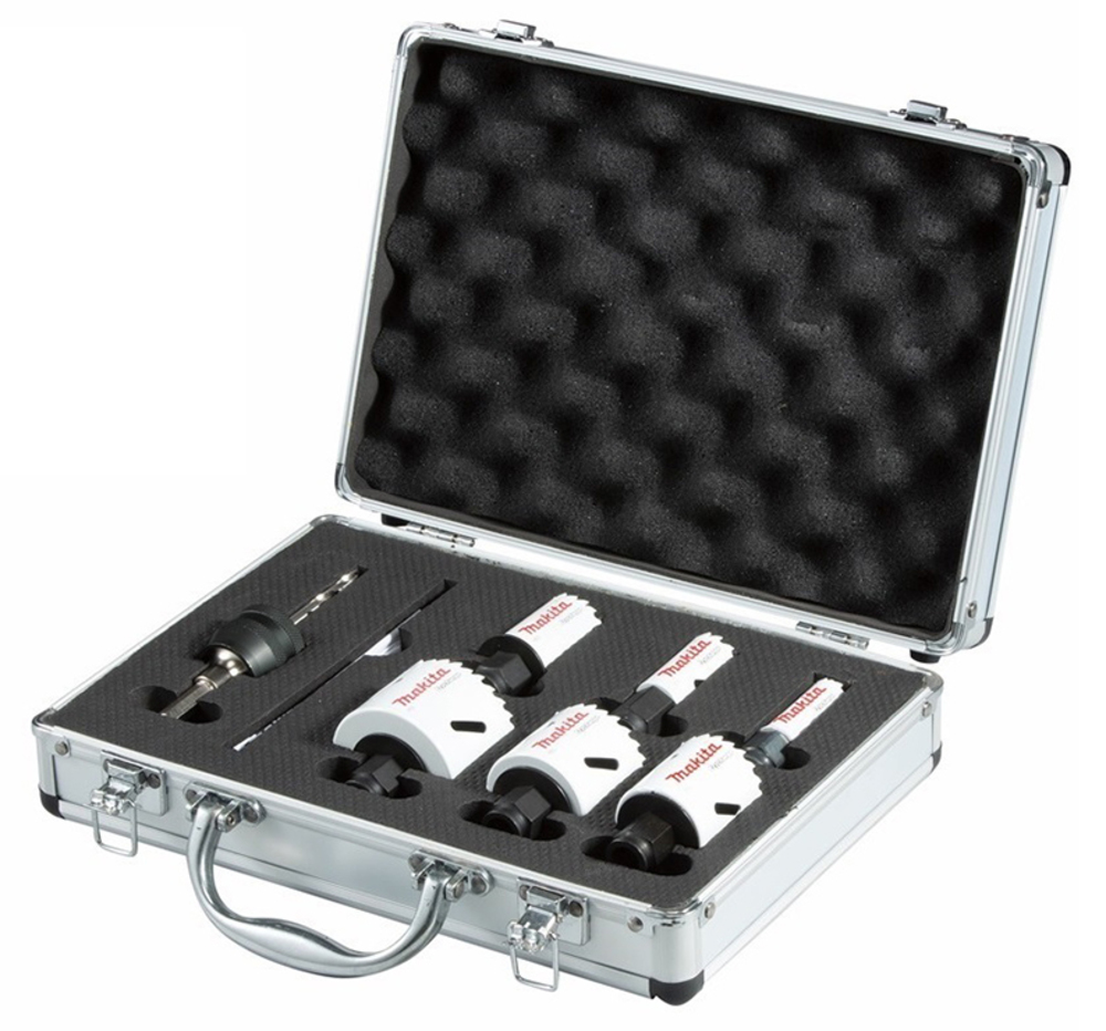 Makita E-12310 sada děrovek BiM Ezychange 2 v Al kufru pro elektrikáře 16,20,25,32, 40 ,51 mm +vrták HSS-G