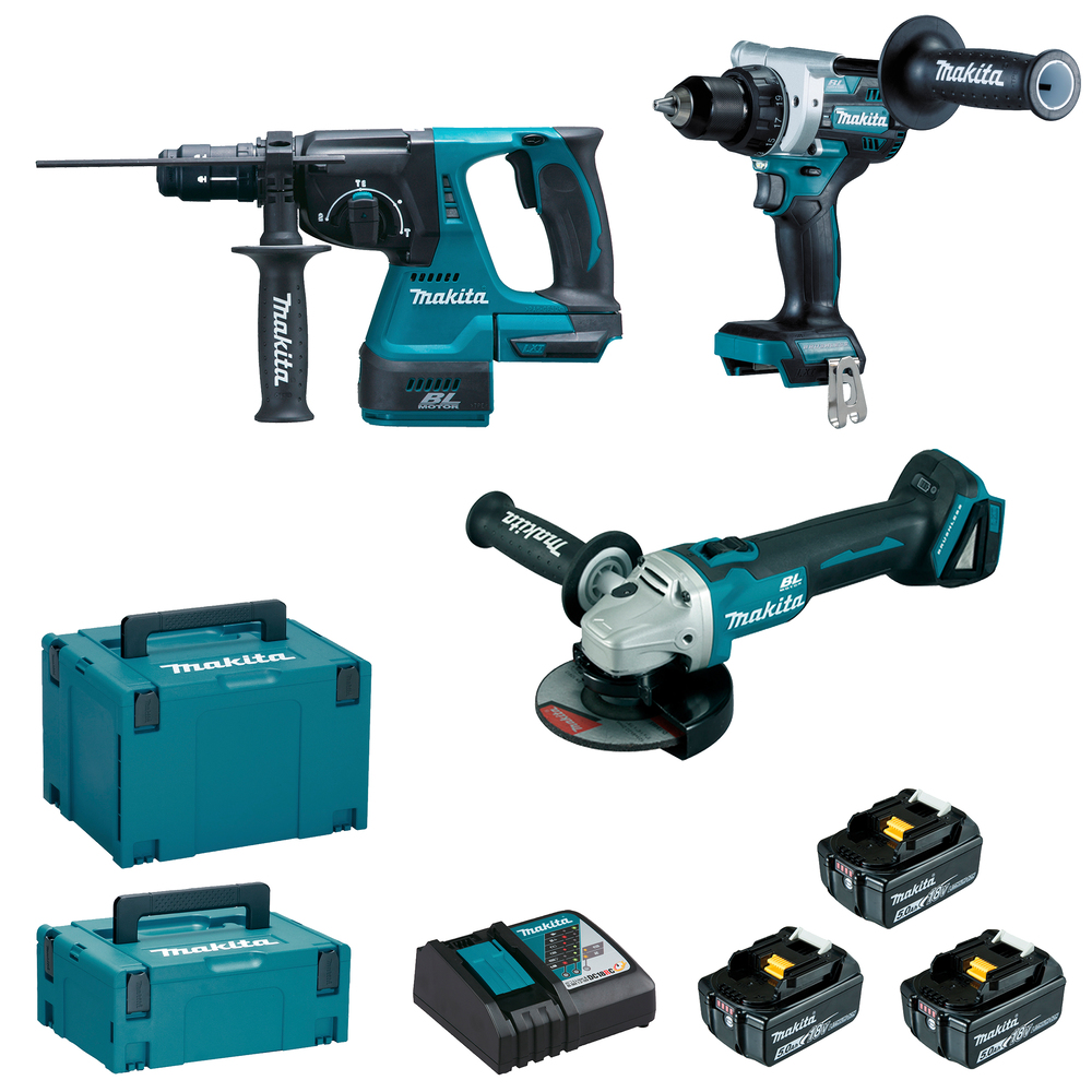Makita DLX3202TJ Aku sada DGA506+DHR243+DDF492 Li-ion LXT 18V/5,0Ah