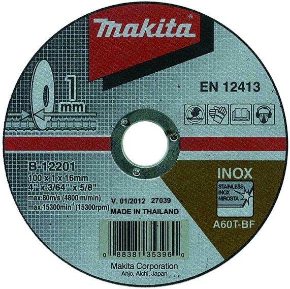 Makita B-12201 řezný kotouč 100x1x16 nerez